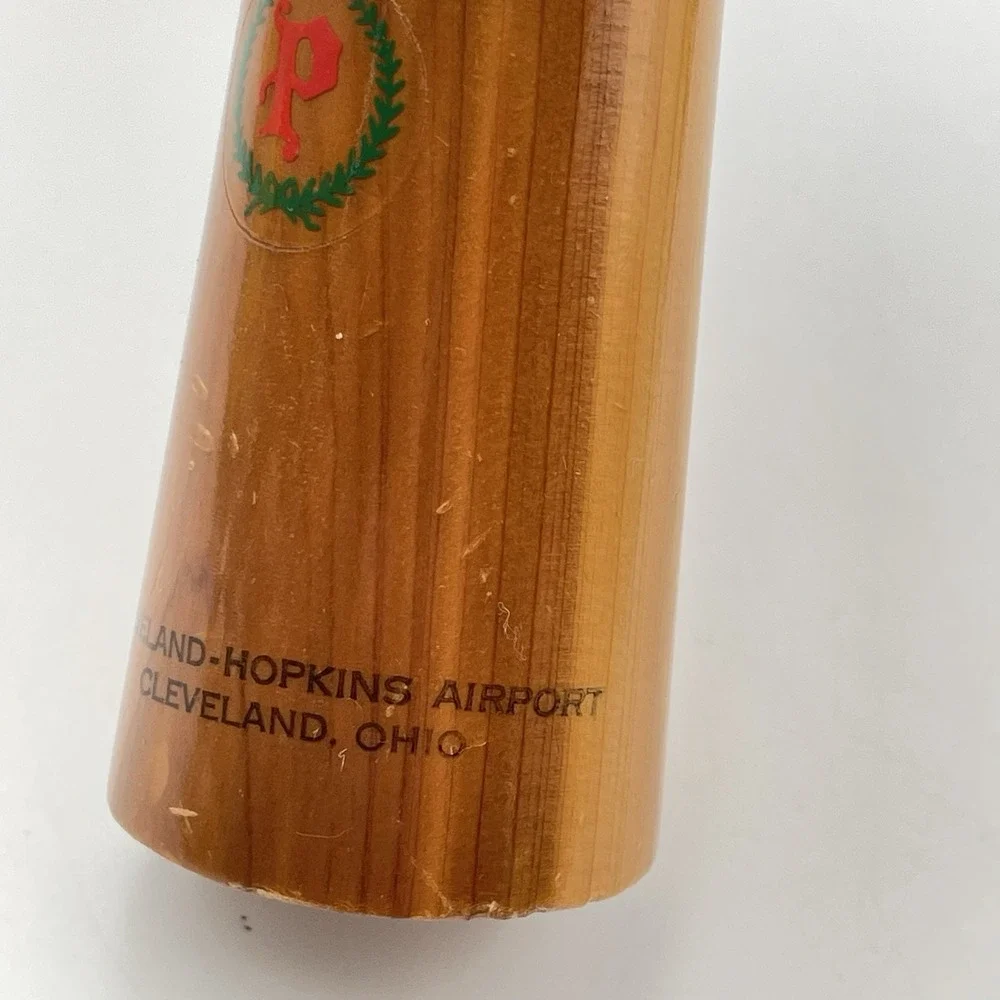 Vintage 1960s Wooden Salt‎ & Pepper Shakers Cleveland Hopkins Airport Ohio